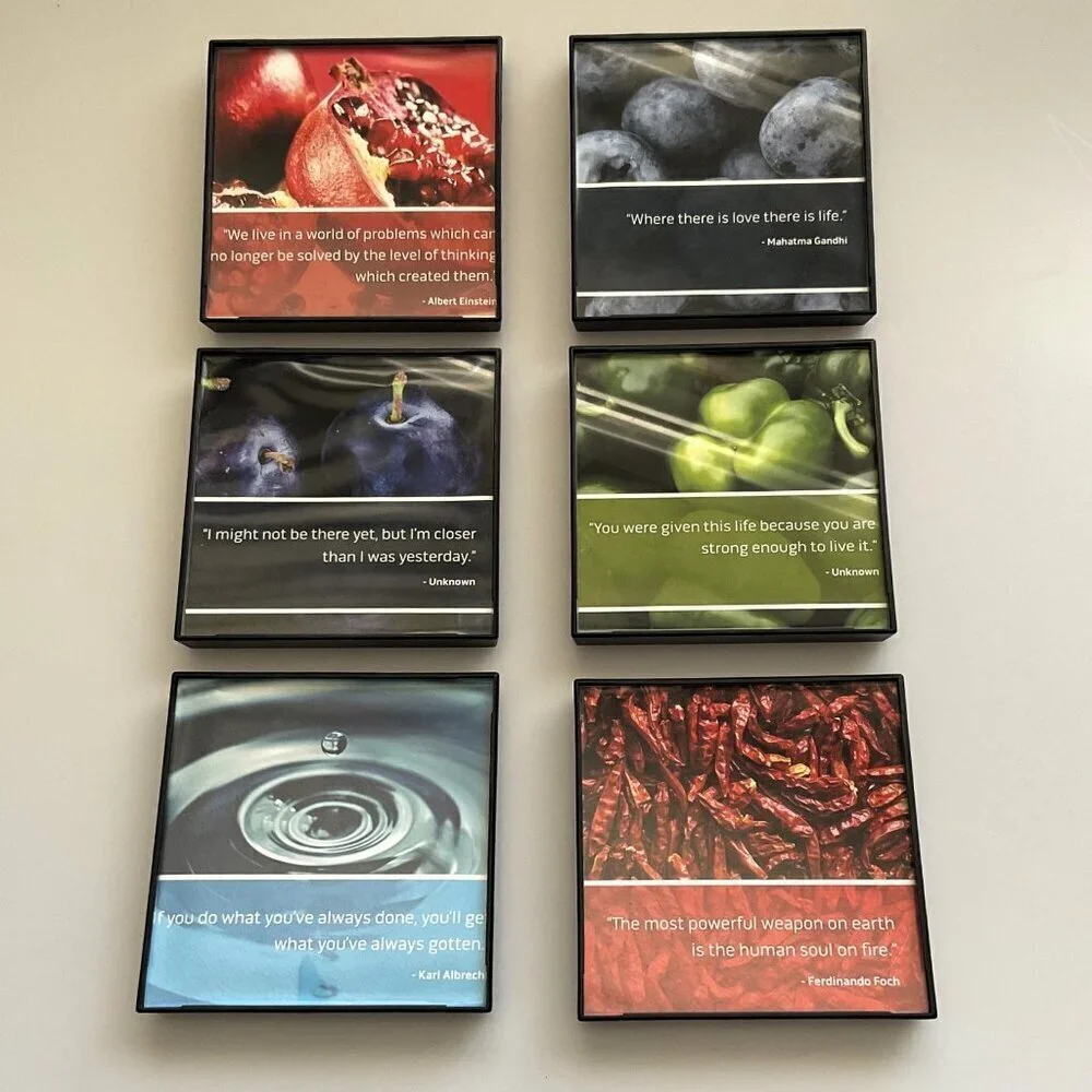 PICTURE FRAMES, GALLERY WALL FRAMES, 4 X 4 INSPIRATIONAL QUOTES LIKE NEW (6)